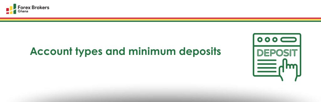 Account types and minimum deposits